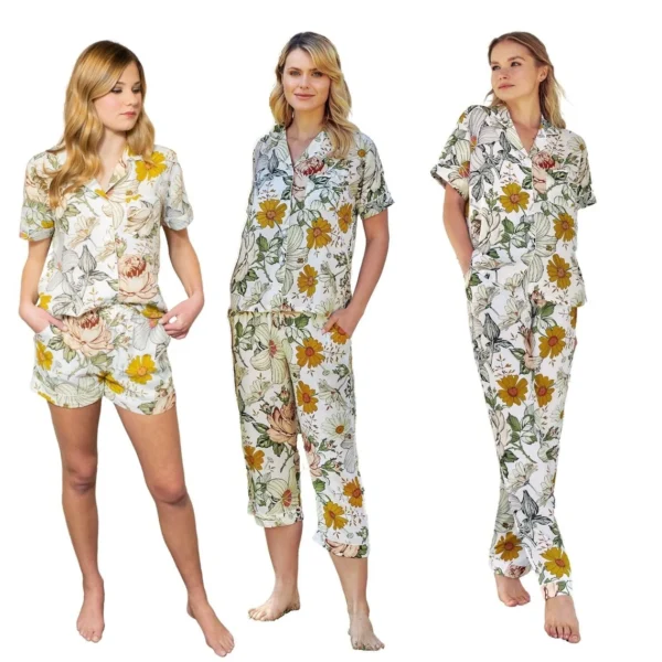 Pajama Sets with Bottom Short, Capri, and Pant (Copy)