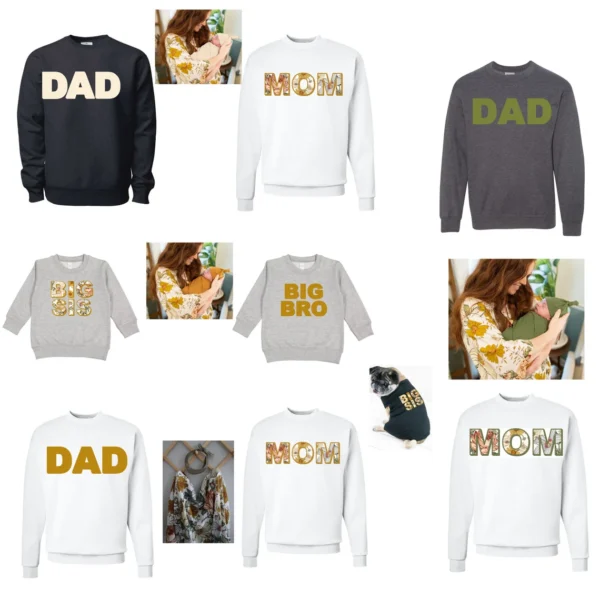 Personalized Sweatshirts and Matching Mommy Daddy